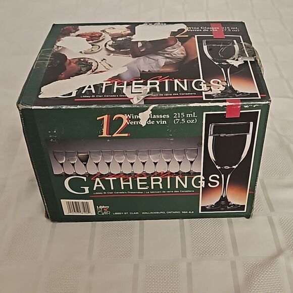 Libbey Wine Glasses Set Of 12 Clear - Picture 2 of 16